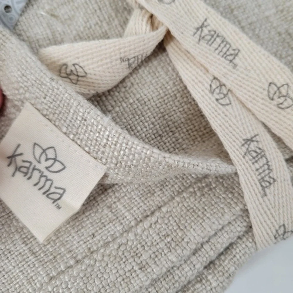 Karma Solid Dinner‎ Napkins Linen Blend Set of 2 Beige Tan 18x18 inches